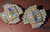 Beautiful 1960's rhinestone clip earrings