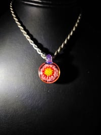 Image 3 of Mini red daisy pendant. 