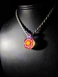 Image 2 of Mini red daisy pendant. 