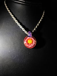 Image 1 of Mini red daisy pendant. 