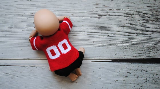 Image of Bold Knit Baby Football Sport's Jersey Sweater