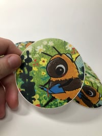 Image of Baby Bee Reading | Round Sticker