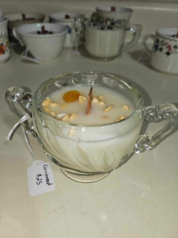 Image of Cornbread - TEA CUP CANDLE