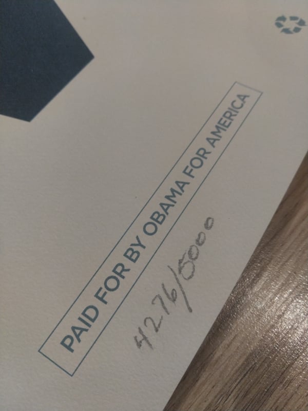Shepard Fairey Obey Vote Obama 2008 Sérigraphie Numérotée sur 5000 Exemplaires