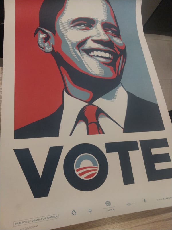 Shepard Fairey Obey Vote Obama 2008 Sérigraphie Numérotée sur 5000 Exemplaires
