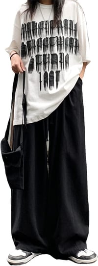 Women's Goth Cargo Pants Baggy Wide Leg Pants Vintage Casual Harajuku Trousers