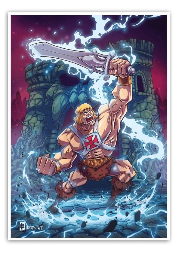 He-Man - A3 Poster Print | Tristan Tait Illustrations