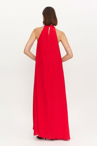 Image 2 of Vestido largo cuello halter rojo