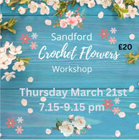 Image 1 of Crochet flowers workshop Sandford village hall Thursday March 21st 7.15-9.15 pm