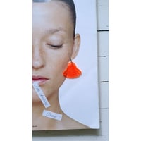 Image 2 of jekleni NEON MANDARINA uhani CVET .1 // steel NEON MANDARINE earrings BLOSSOM .1