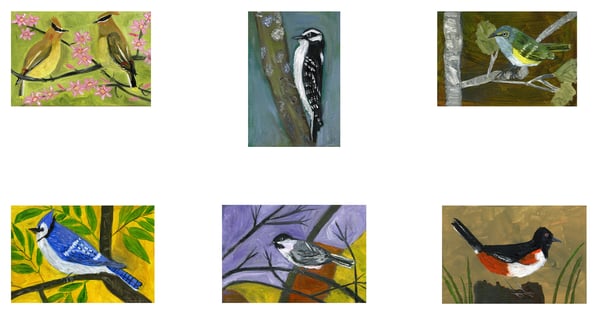 Image of Birds by the half dozen - note cards