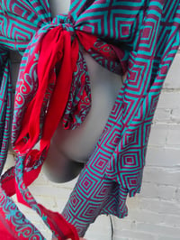 Image 3 of Stevie sari fabrics with tassles - purples 