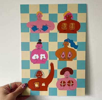 Image of Topless Brunch Kitchen Print 