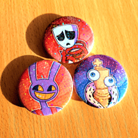 Image 3 of The Amazing Digital Circus 1.75 Inch Holographic Pin Buttons