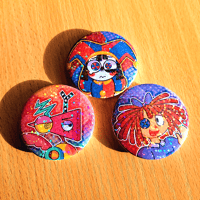 Image 2 of The Amazing Digital Circus 1.75 Inch Holographic Pin Buttons