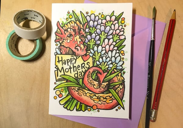 Image of Mother's Day Card - Dragon of Flowers