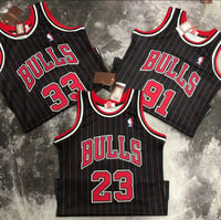 Image 1 of Championship Pack-97-98 Chicago Bulls-Black Pinstripe