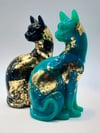 Gold Leafed Upright Cats