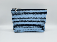 Image 1 of Indigo Soundwaves Stripe Zippy Pouch - 7" x 5" x 2"