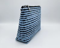Image 2 of Indigo Soundwaves Stripe Zippy Pouch - 7" x 5" x 2"