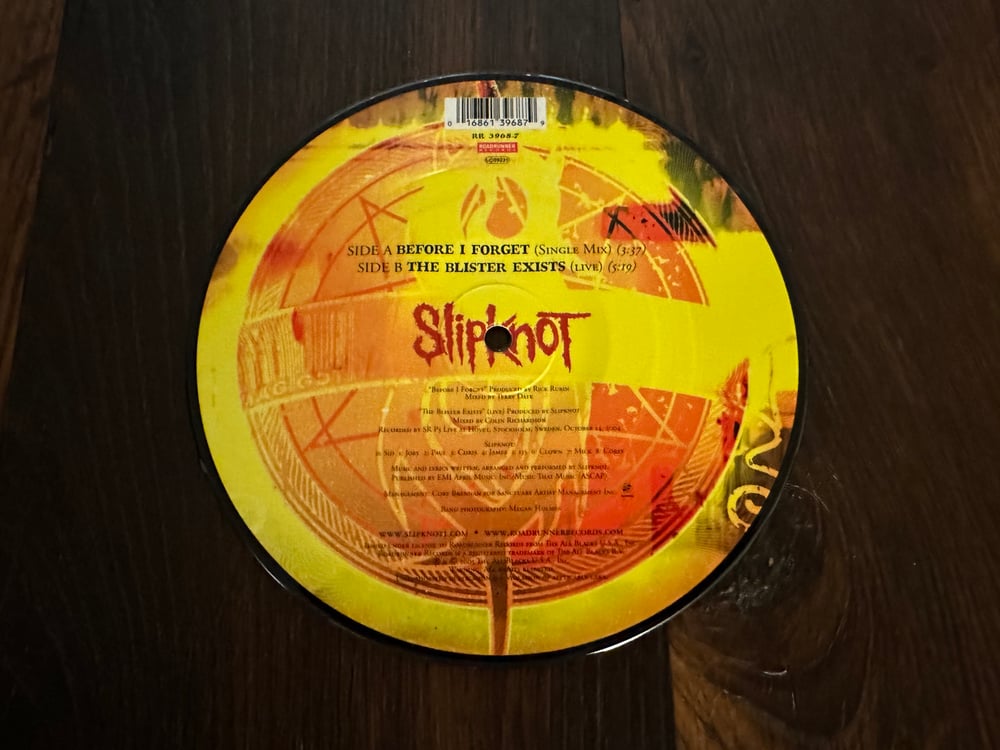 Slipknot - BEFORE I FORGET 7" Vinyl Picture Disc 