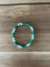 Green And white seed bead bracelet