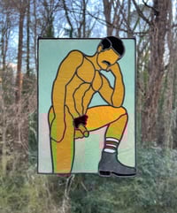 Image 3 of 70's Pornstasche Dude - Sage Green