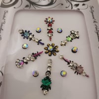 Image 3 of Fancy Shape Wedding Bindis in Multi Color Crystal & Beads