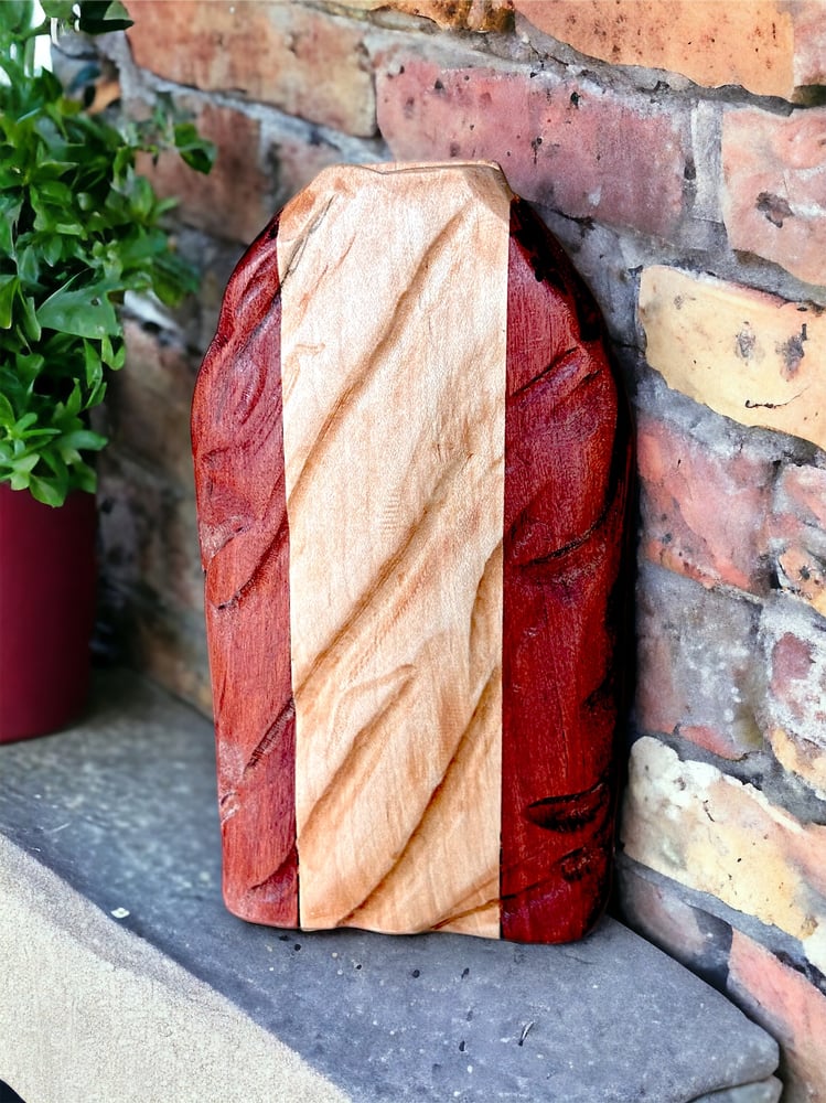 Image of Carved Maple and Purpleheart Wooden Vase