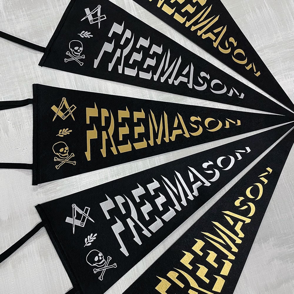 Image of Freemason Pennant - Gold or Silver Print