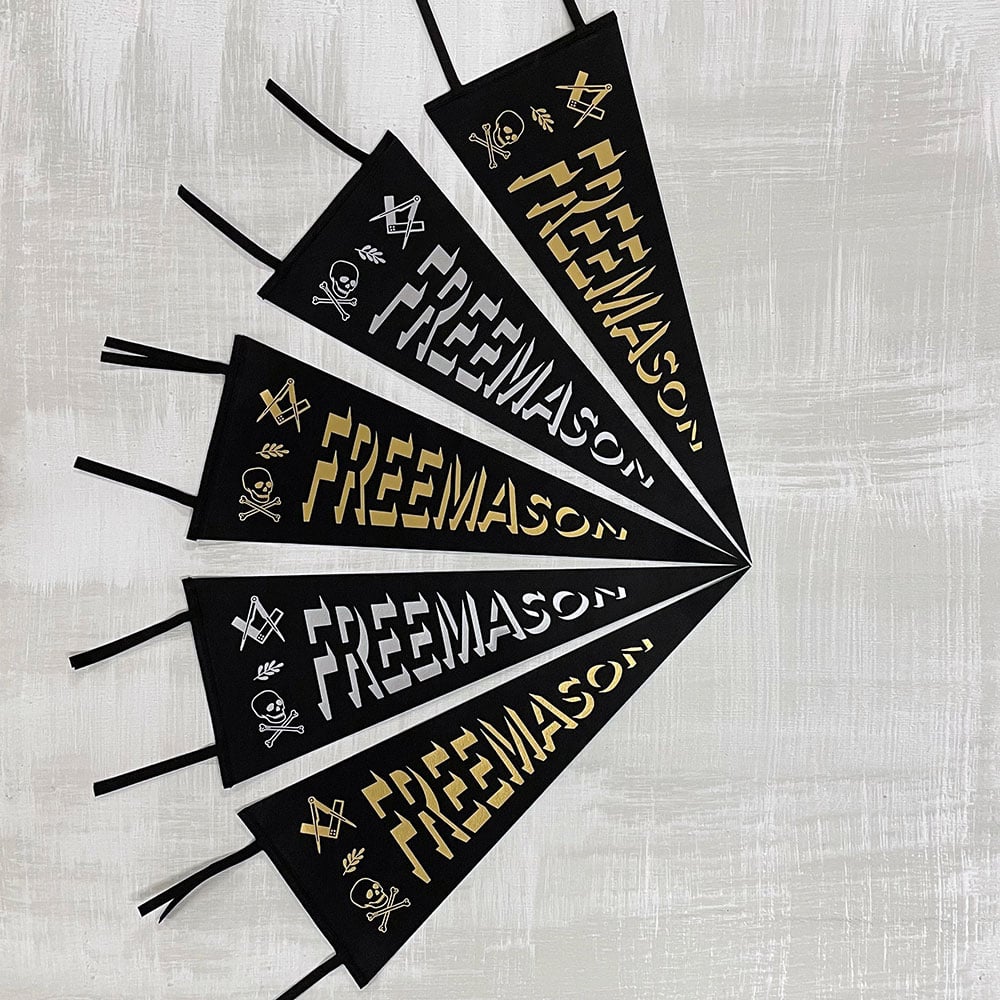 Image of Freemason Pennant - Gold or Silver Print