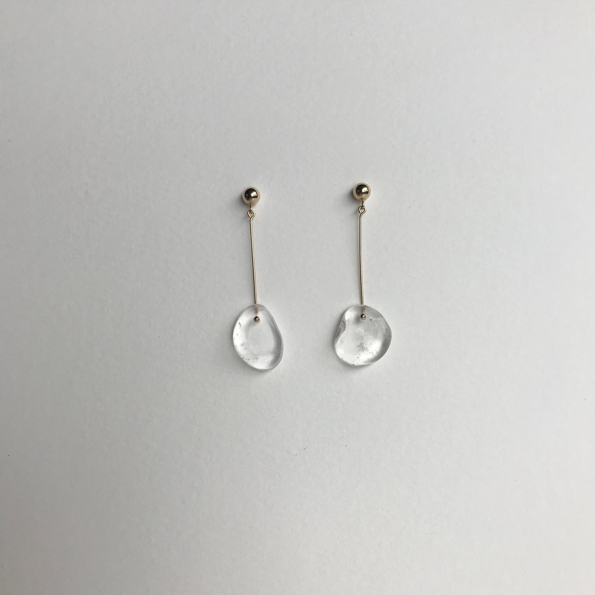 Image of Clear Quartz Drop earrings Pair (2)