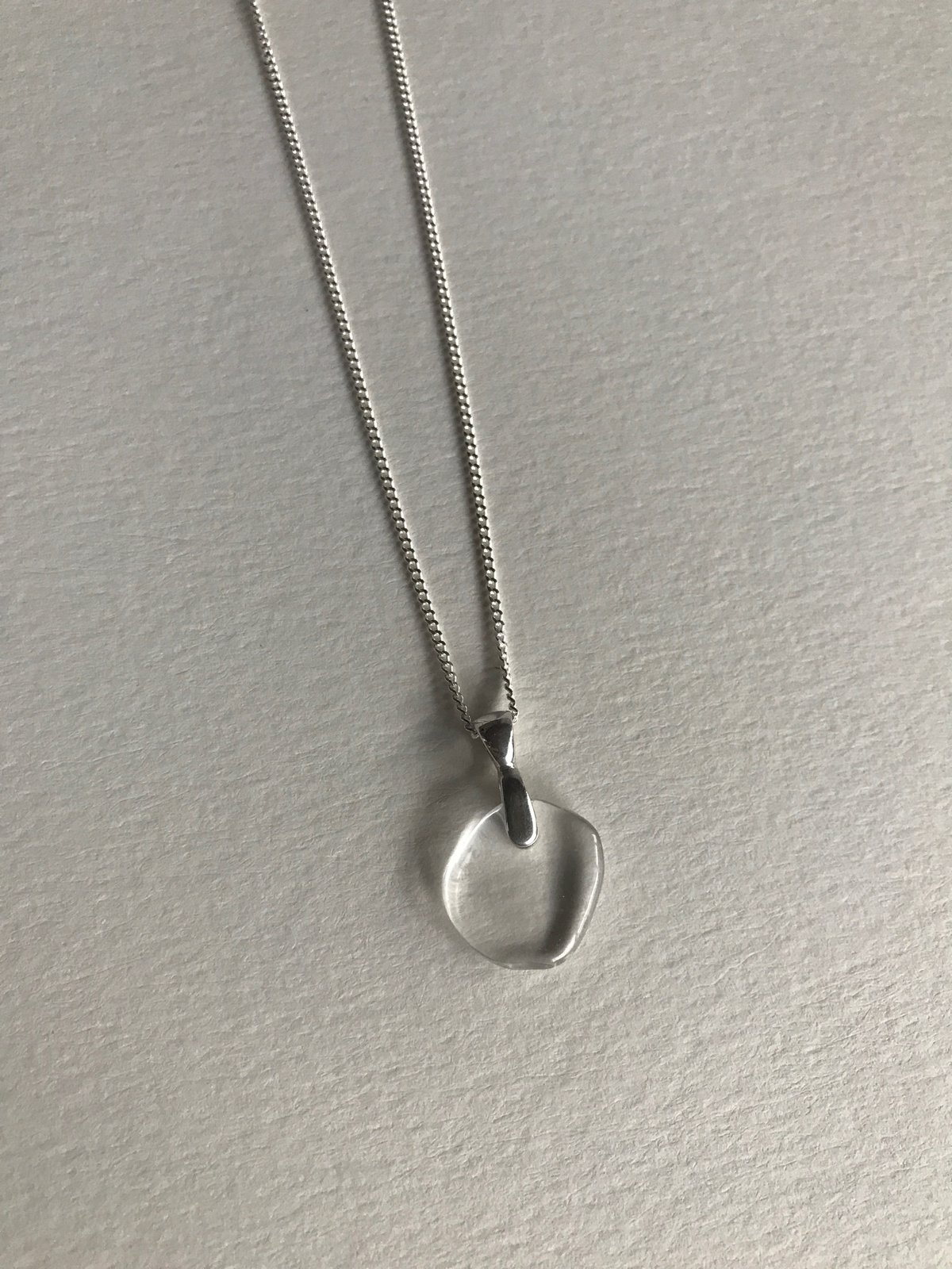 Image of Clear Quartz Drop Necklace (1)