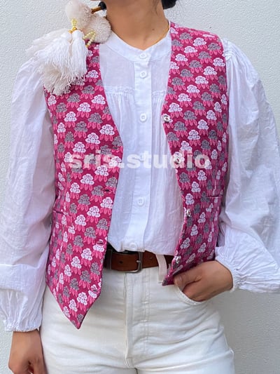 Image of Dhaka Vest in Pink