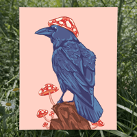 Image 1 of Mushroom Raven Art Print