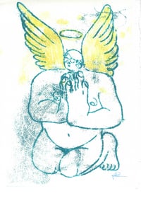 Monoprint Yellow Wings