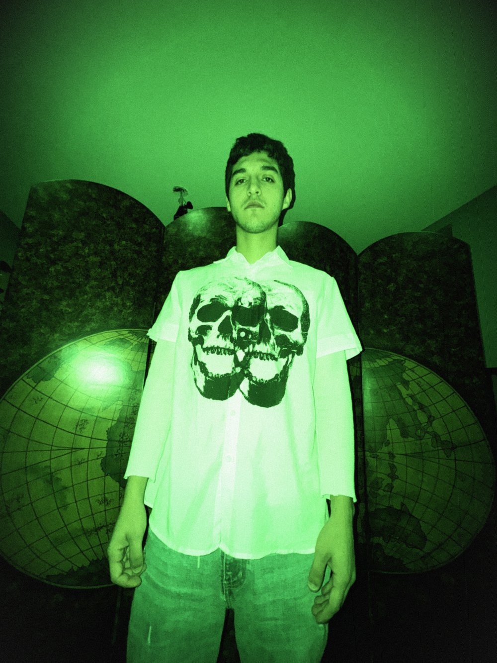 Dual Skull Button Up