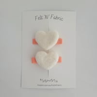 Image 3 of Felt Heart clip //  Tangerine coral  // Posie Collection