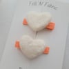 Felt Heart clip //  Tangerine coral  // Posie Collection