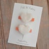 Felt Heart clip //  Tangerine coral  // Posie Collection