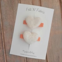 Image 1 of Felt Heart clip //  Tangerine coral  // Posie Collection