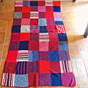 Grande couverture vintage plaid en carreaux de laine "Jack" 200 cm x 120 cm