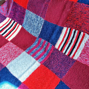 Grande couverture vintage plaid en carreaux de laine "Jack" 200 cm x 120 cm