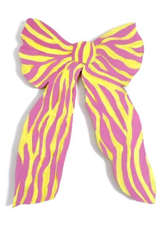 Image of Väggskulptur original #Rosett -rose et jaune- 4000 KR