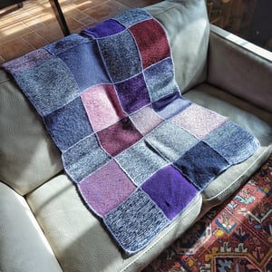 Petite couverture plaid en carreaux de laine "Roxy" 80cm x 120 cm