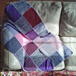 Petite couverture plaid en carreaux de laine "Roxy" 80cm x 120 cm
