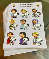 Image 2 of [STICKER SHEET] J-Hope x Snoopy (Preorder)