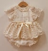 The Avril | Ivory Floral Lace Heirloom Romper
