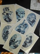 Image of HARLEY QUINN 1887 VICTORIAN PRINT SET WITH SKETCH