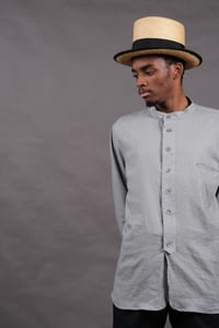 Image 2 of BED SHIRT - Grey Linen £195.00